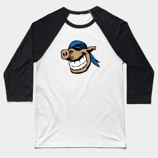 Biker Hog Head Baseball T-Shirt